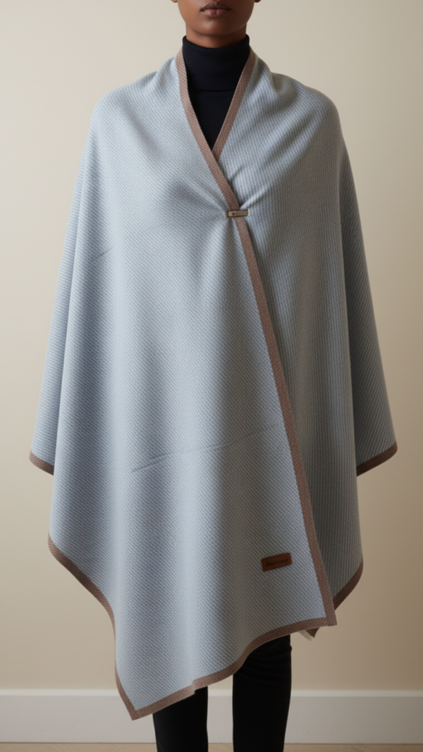 Silver Winter Cape Shawl PW5909