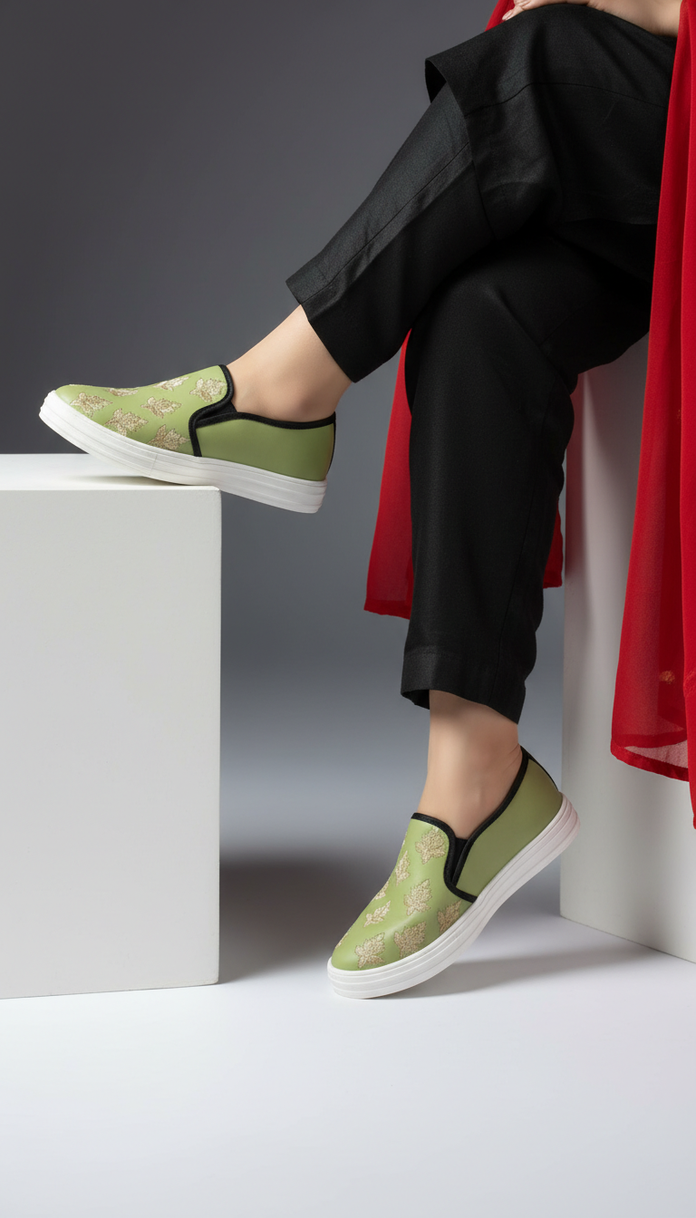 Mehndi Sneaker For Ladies WN6205