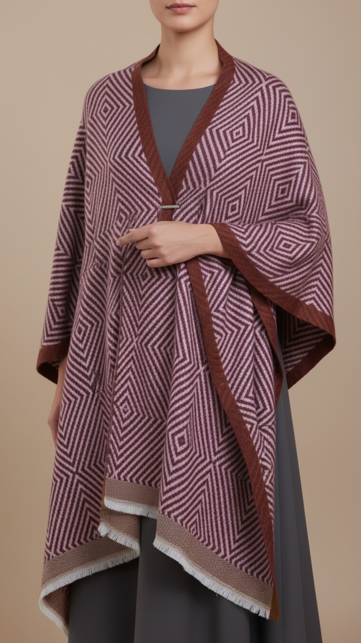 Maroon Winter Capeshawl PW5671