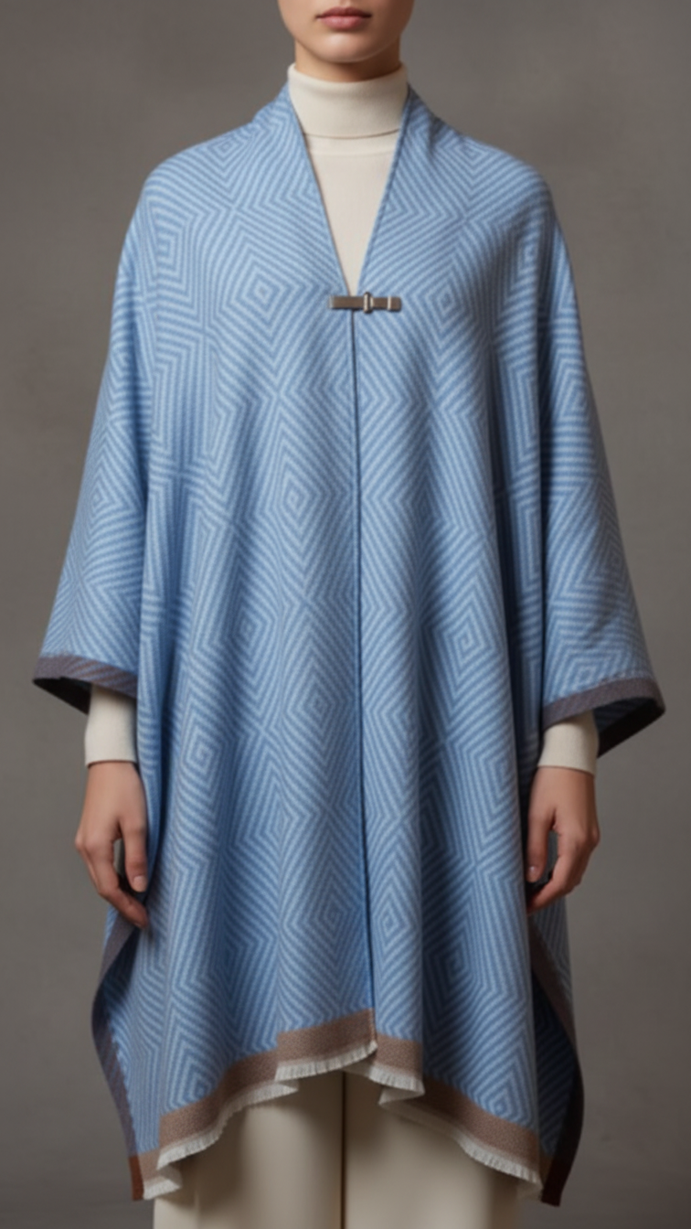 Sky Blue Winter Capeshawl PW5679