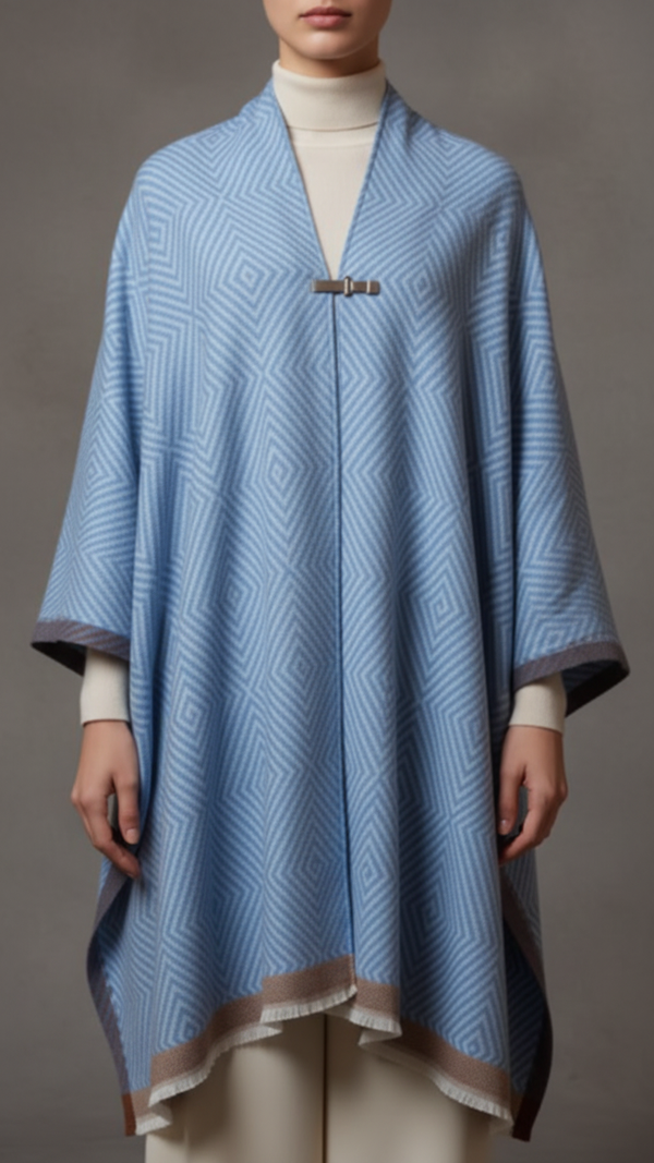 Sky Blue Winter Capeshawl PW5679