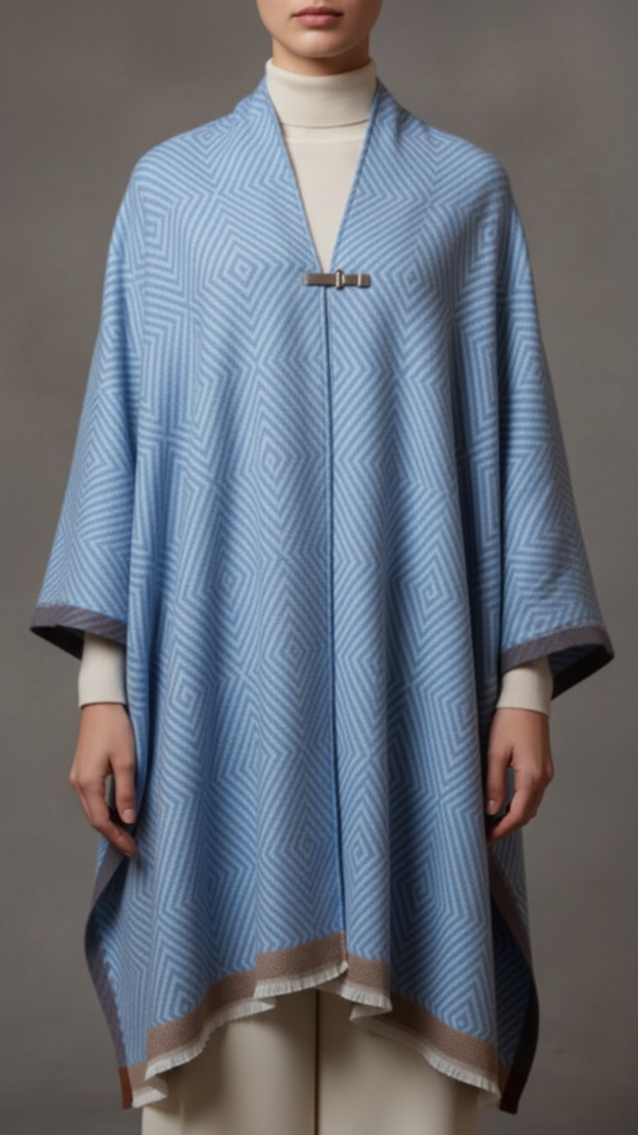 Sky Blue Winter Capeshawl PW5679