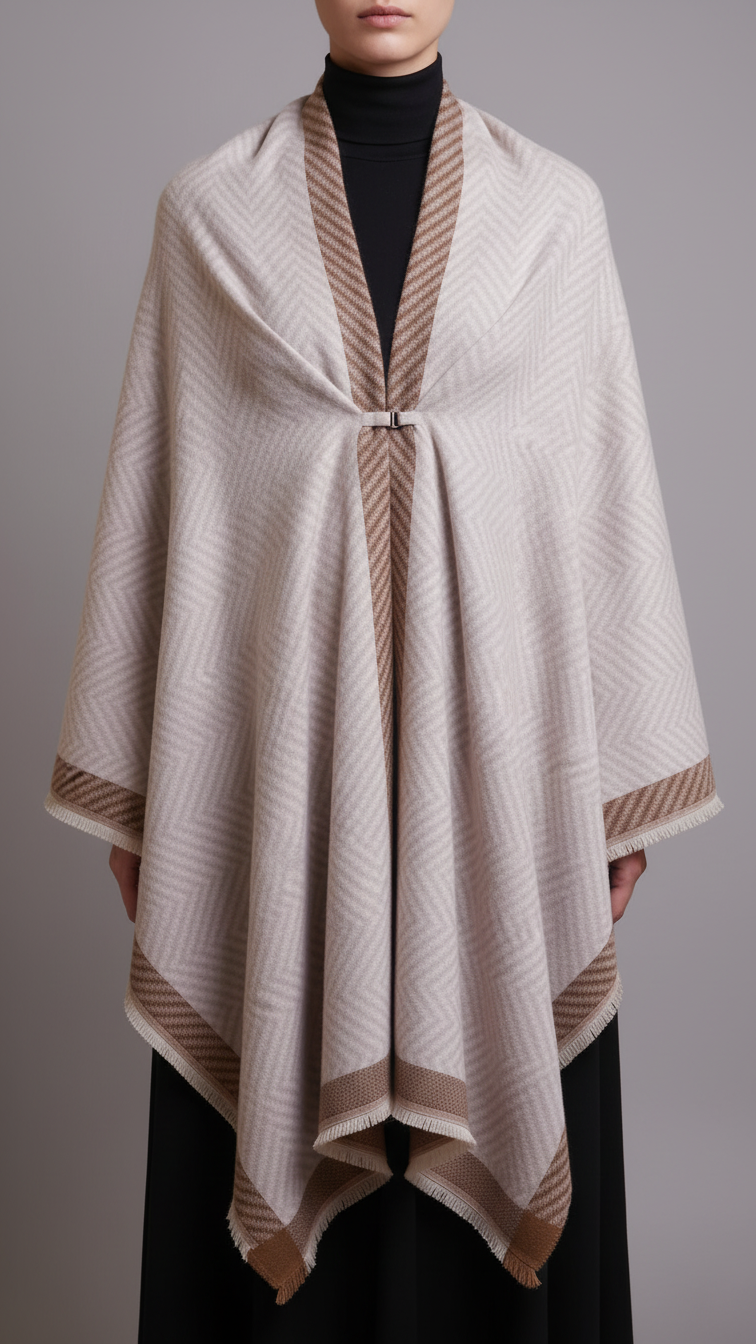 Peach Winter Capeshawl PW5674