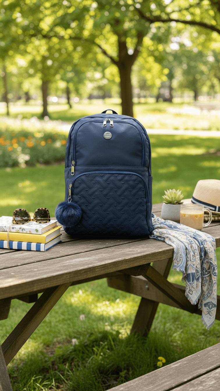 Blue Casual Back Pack For Women P47473