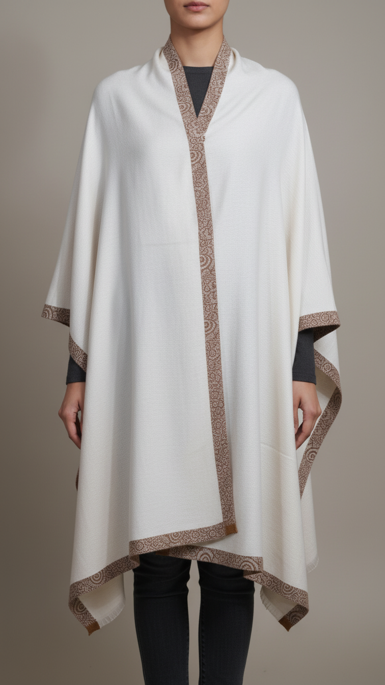 Cream Winter Capeshawl PW5693