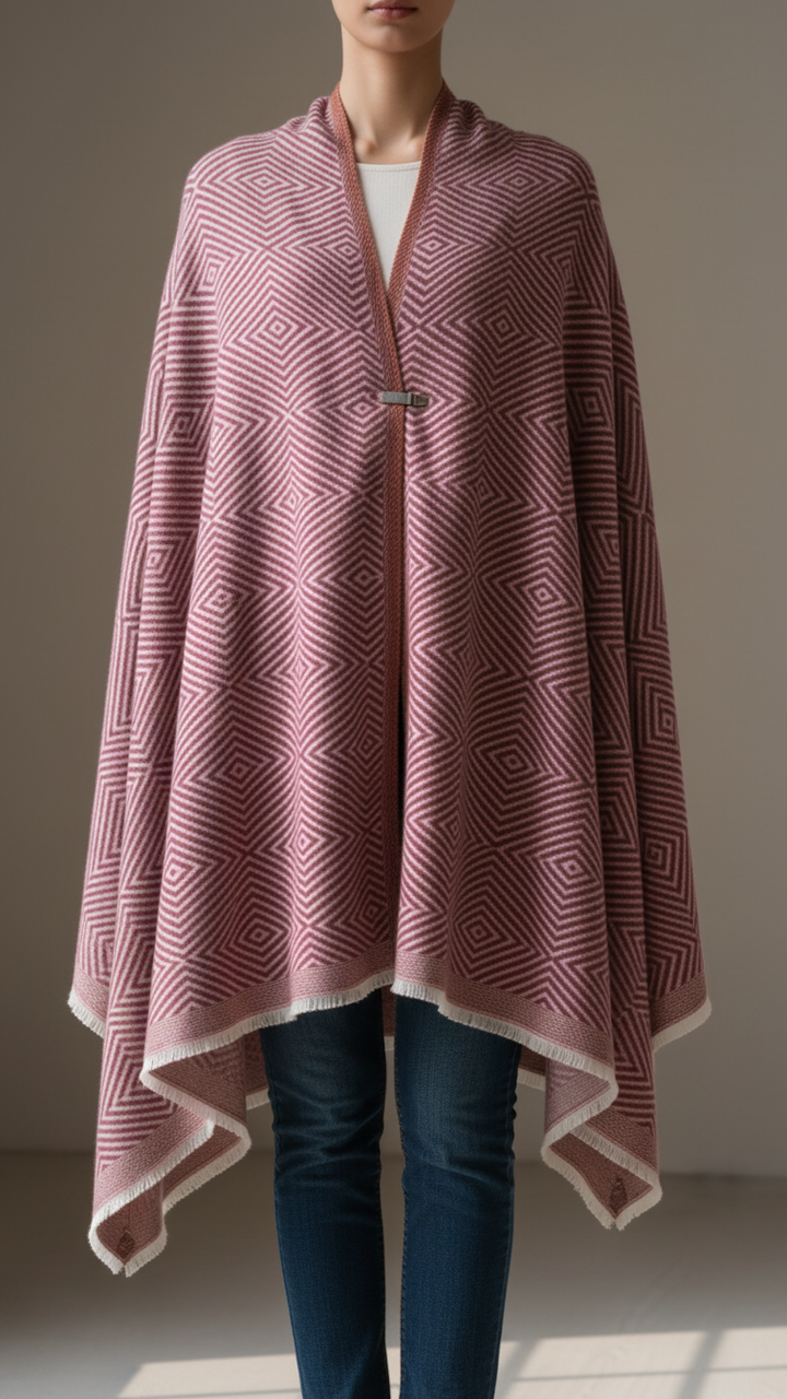 Maroon Winter Cape Shawl PW5905