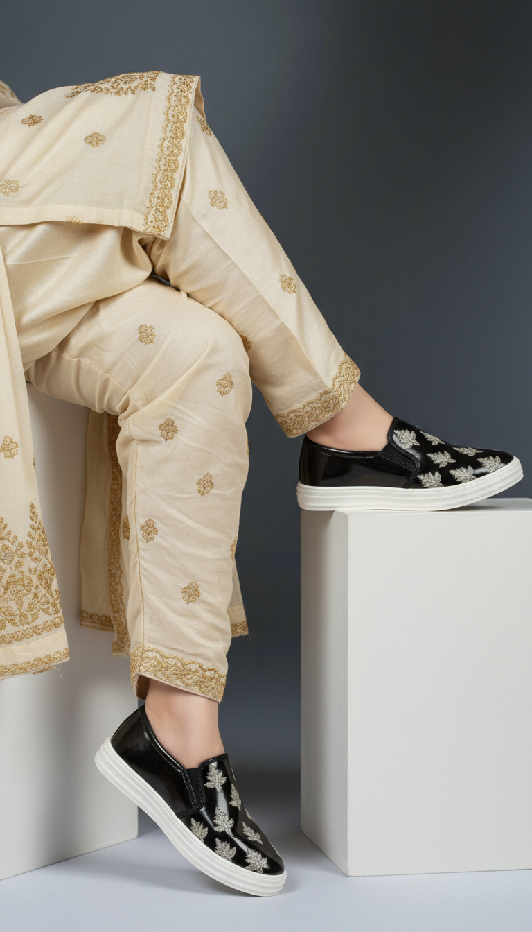 Black Sneaker For Ladies WN6205