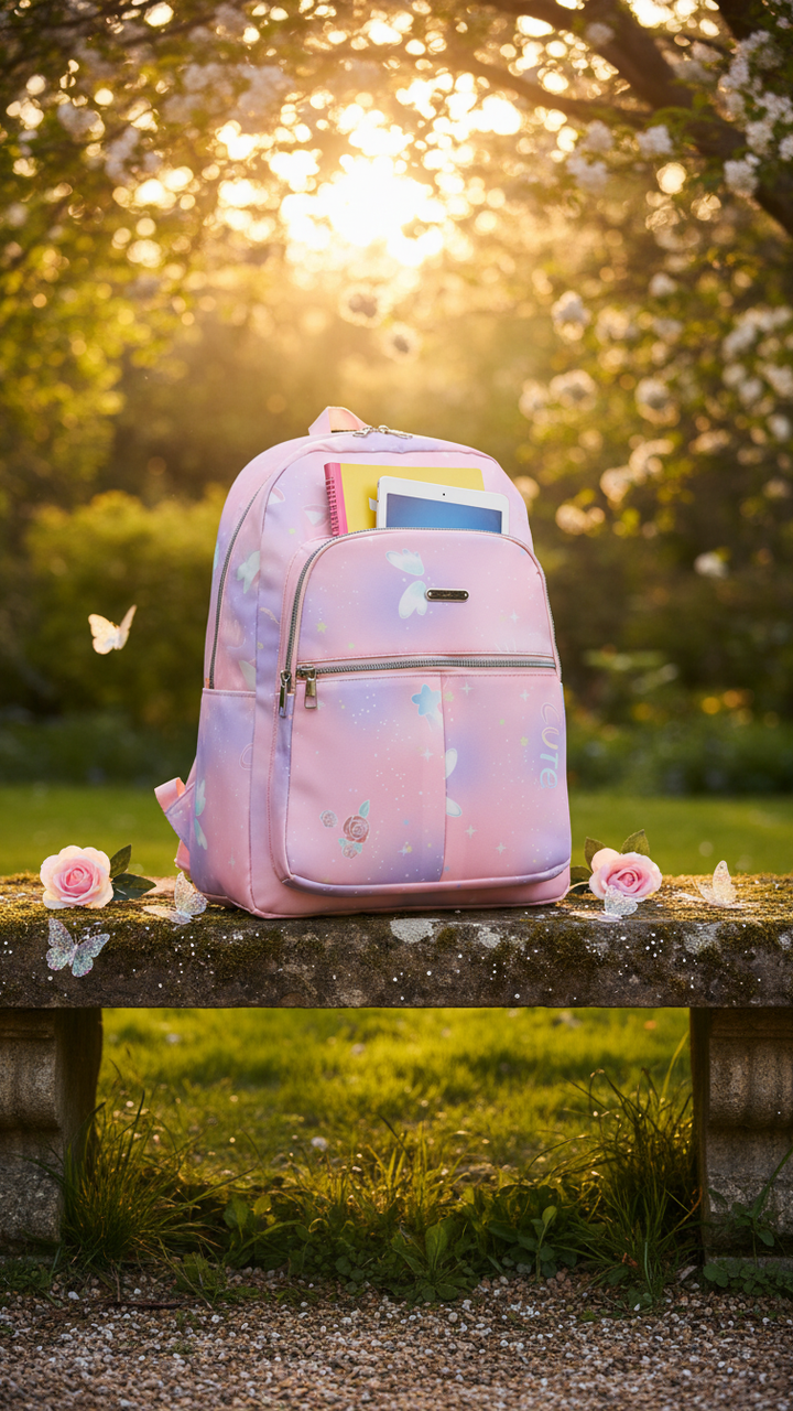 Pink Casual Back Pack For Ladies P47474