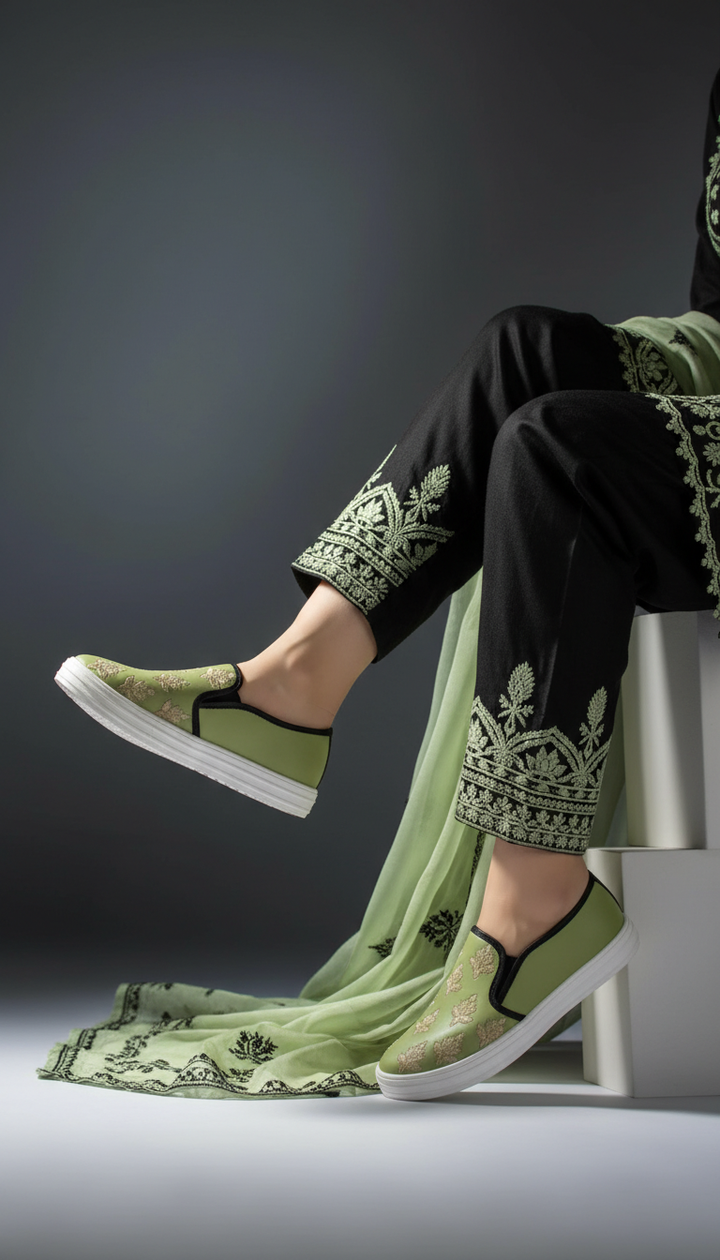 Mehndi Sneaker For Ladies WN6205