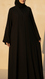 Black Solid Dyed Blended Fabric Abaya PW5275
