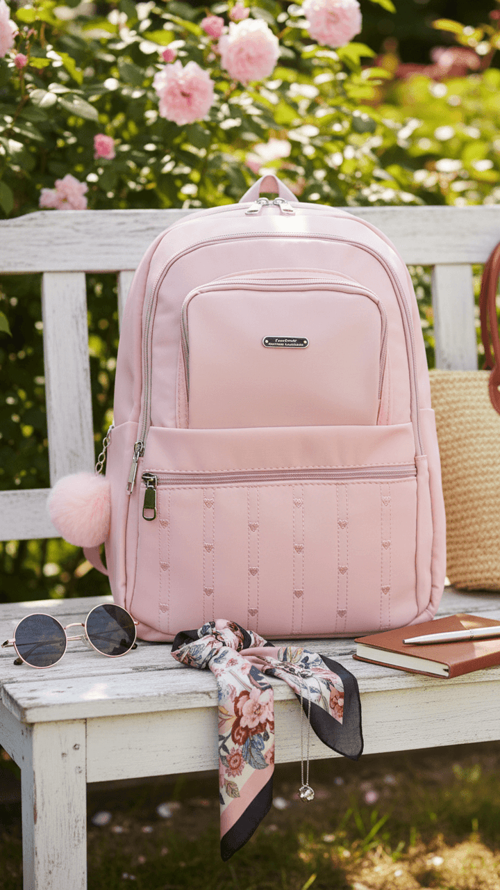Pink Casual Back Pack For Women P47472