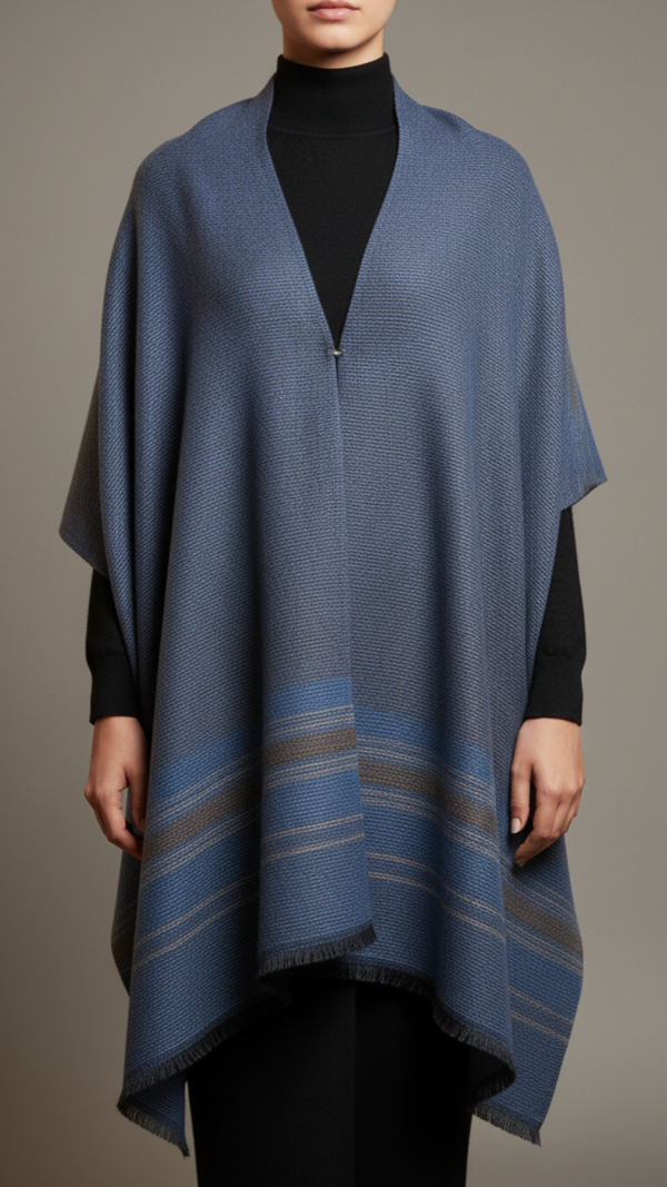 Sky Blue Winter Cape shawl PW5913