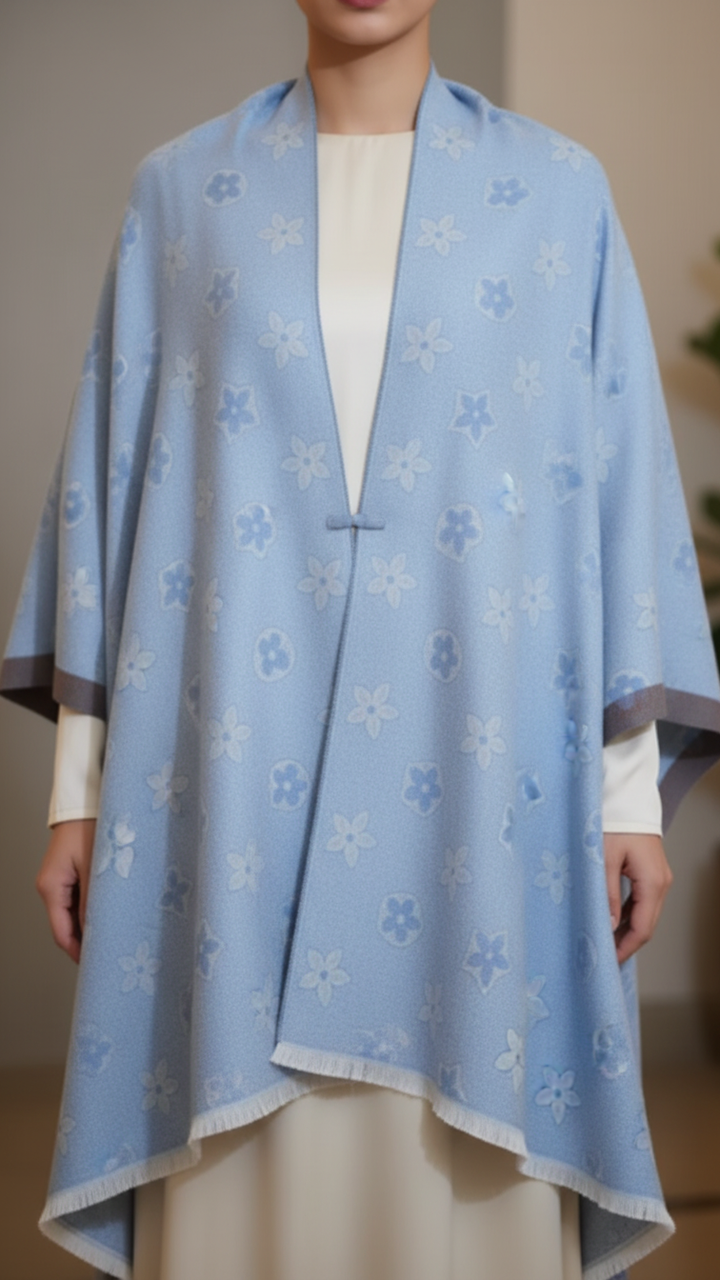 Sky Blue Winter Capeshawl PW5690