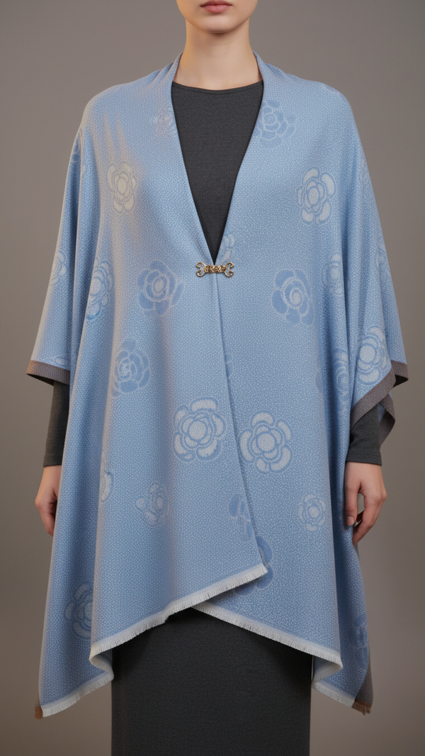 Sky Blue Winter Capeshawl PW5902