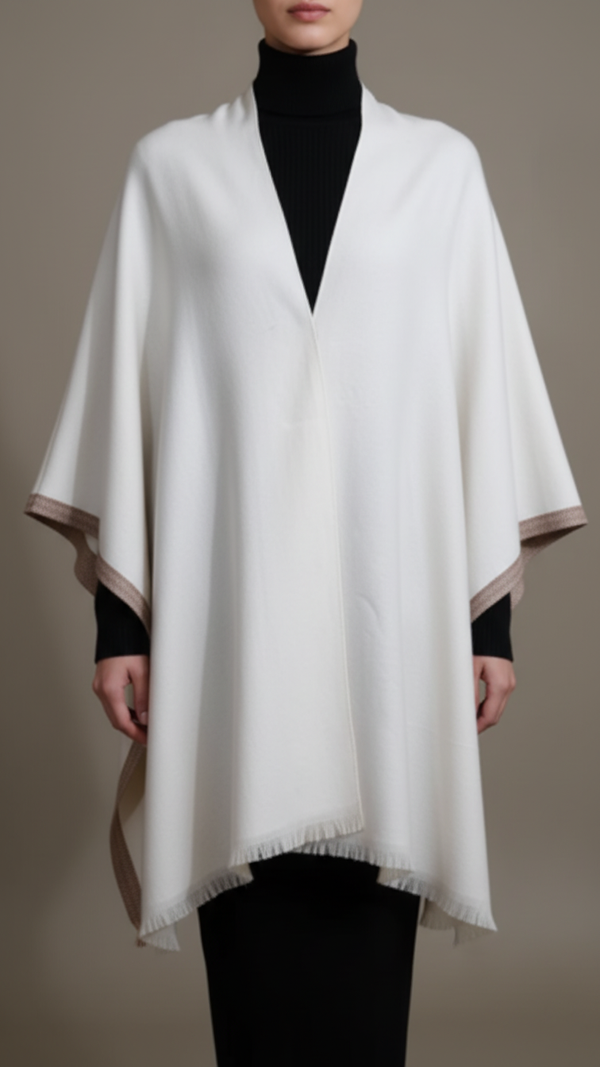 Cream Winter Capeshawl PW5655