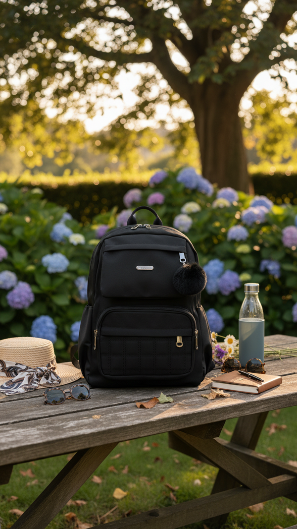 Black Casual Back Pack For Women P47471