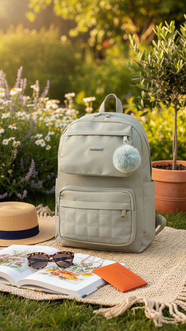 Green Casual Back Pack For Women P47471