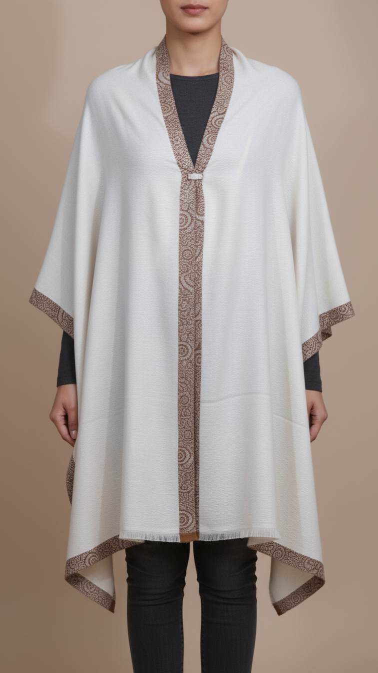 Cream Winter Capeshawl PW5693