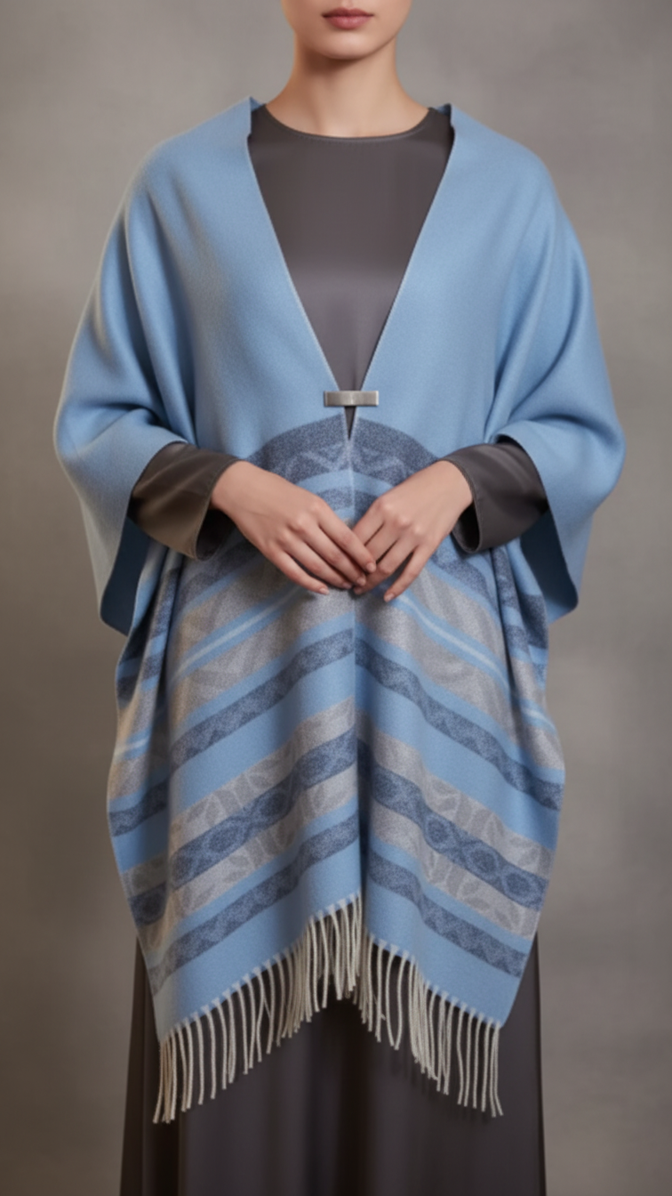 Sky Blue Winter Capeshawl PW5644