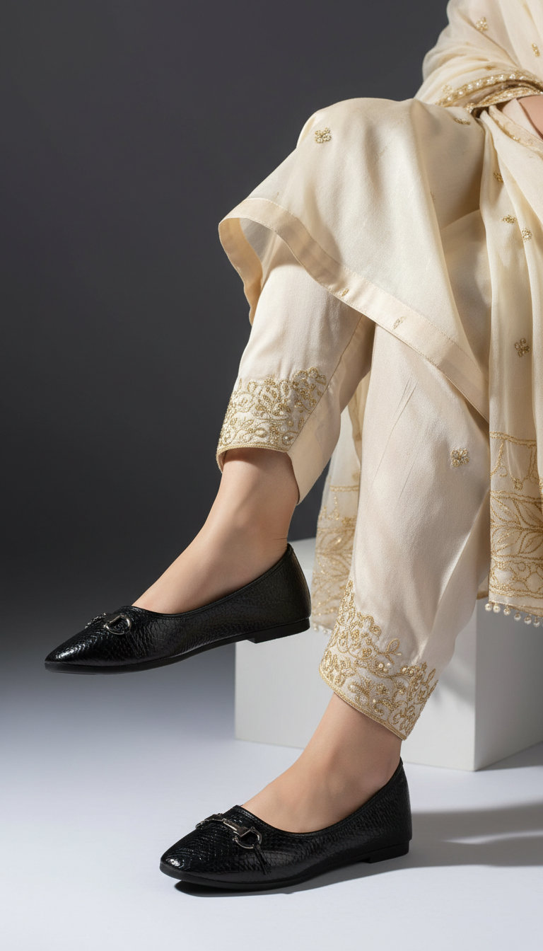 Black Casual Pumps For Women WN1386