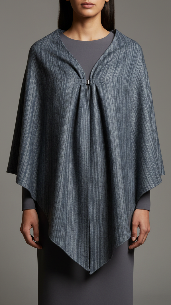 Silver Winter Cape shawl PW5910