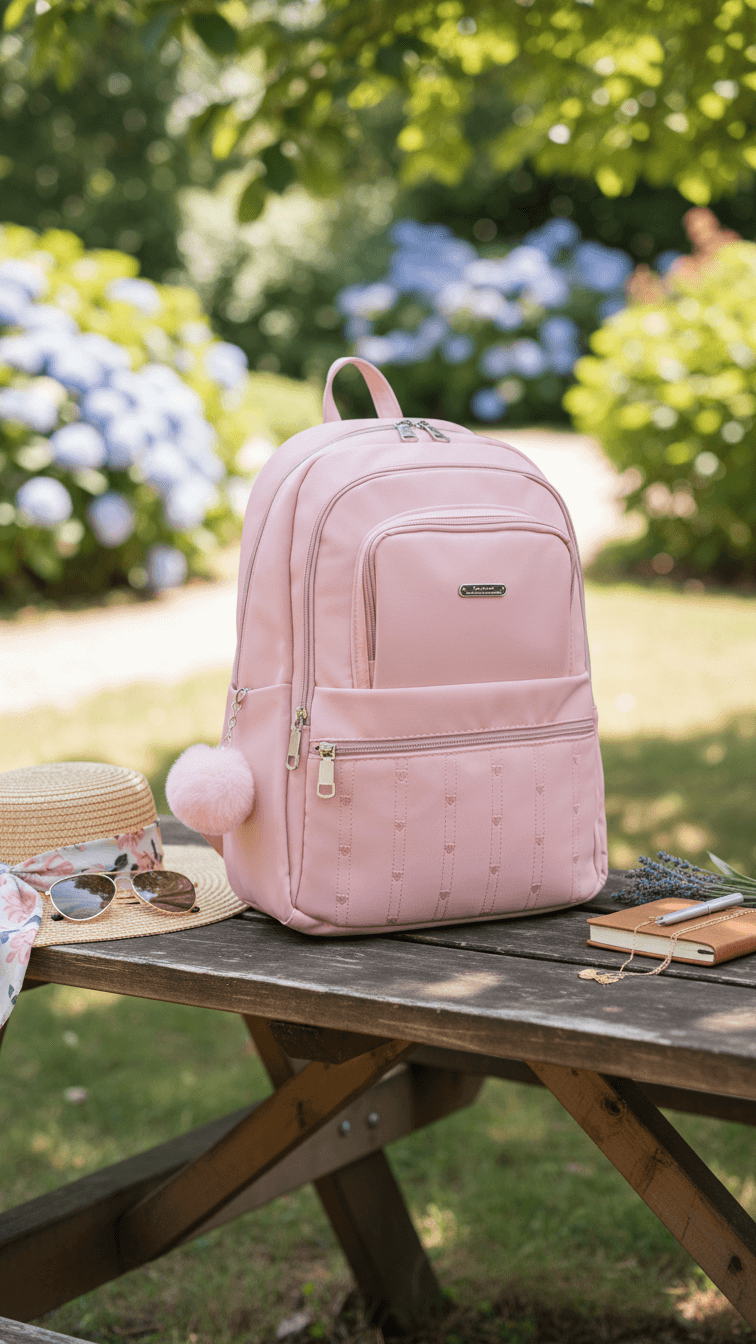 Pink Casual Back Pack For Women P47472