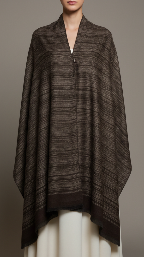 Coffee Winter Cape shawl PW5910