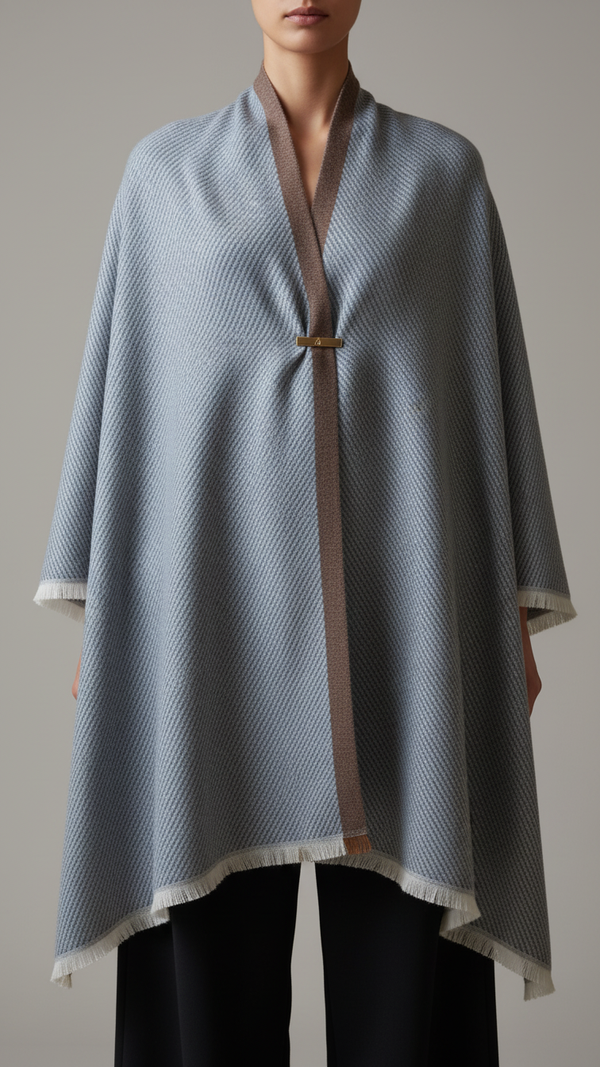 Grey Winter Cape Shawl PW5909