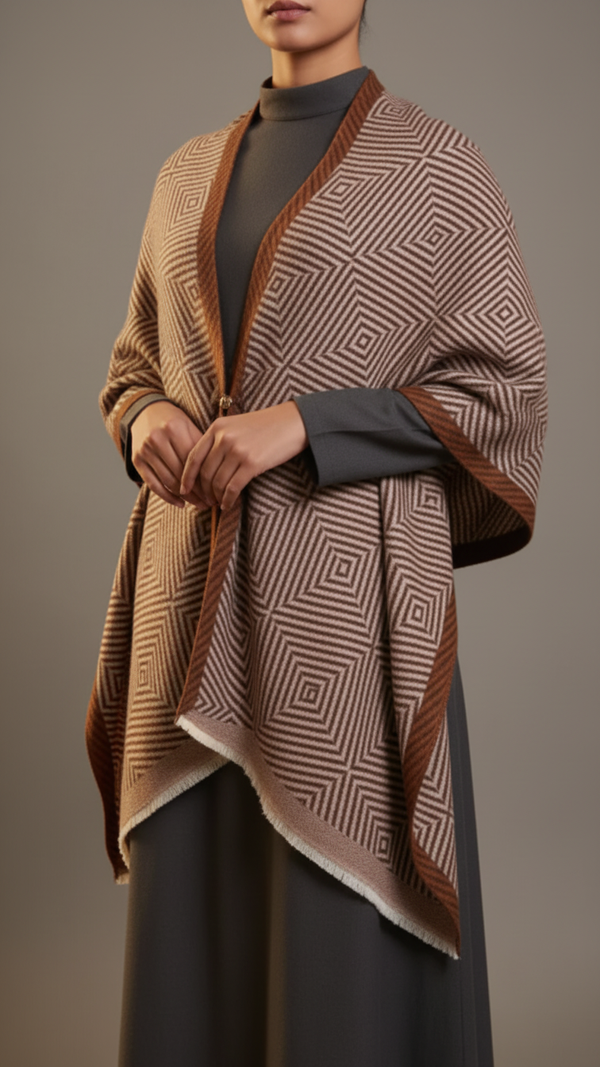Brown Winter Capeshawl PW5678