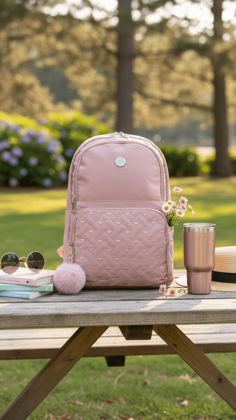 Pink Casual Back Pack For Women P47473