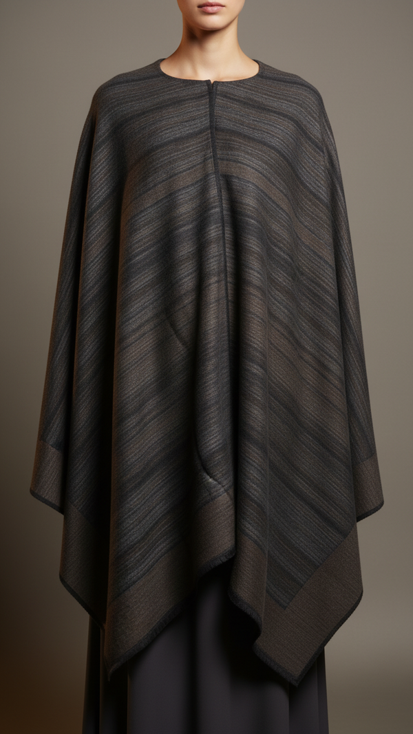 Grey Winter Cape shawl PW5911