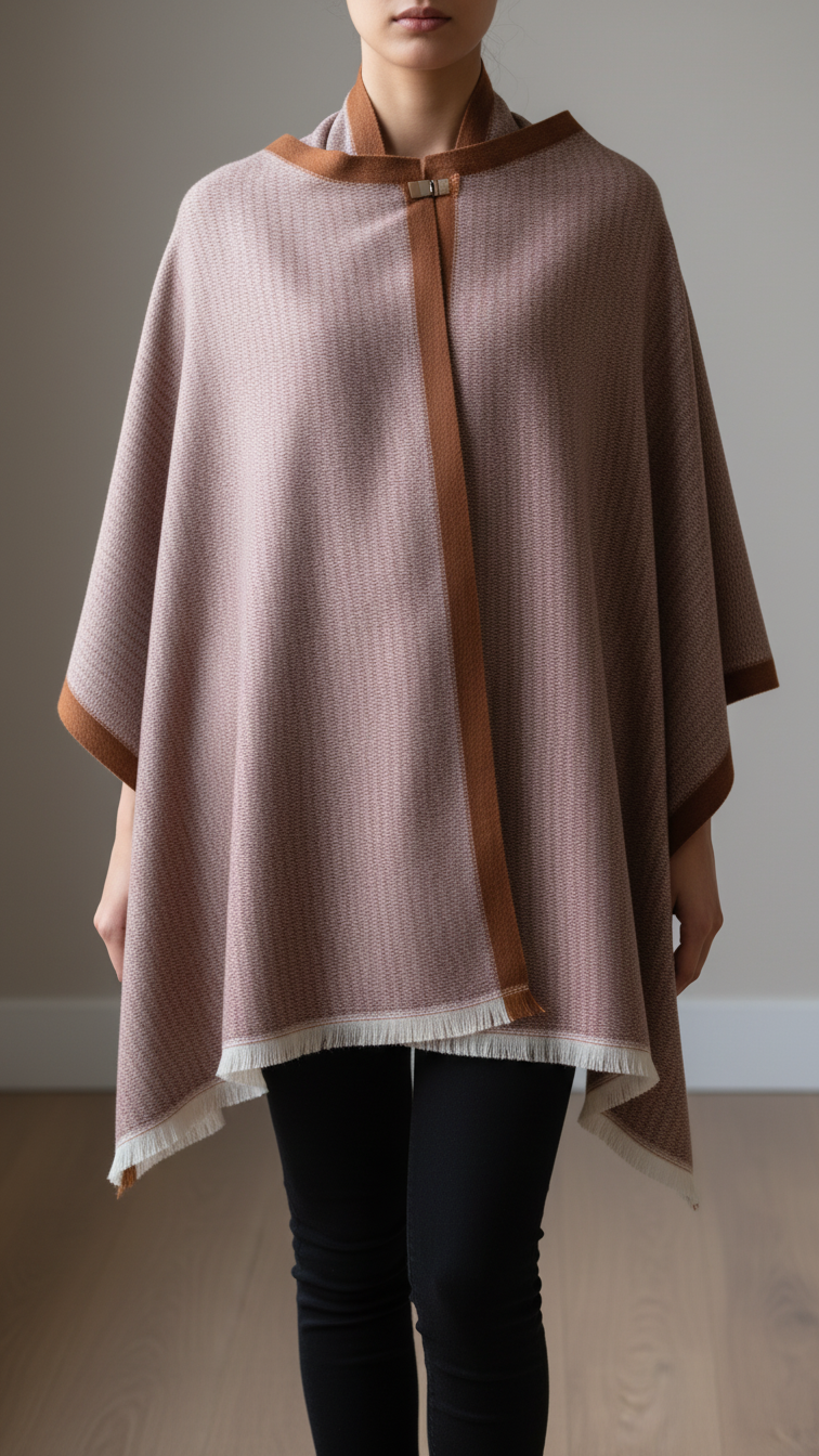 Brown Winter Cape Shawl PW5908