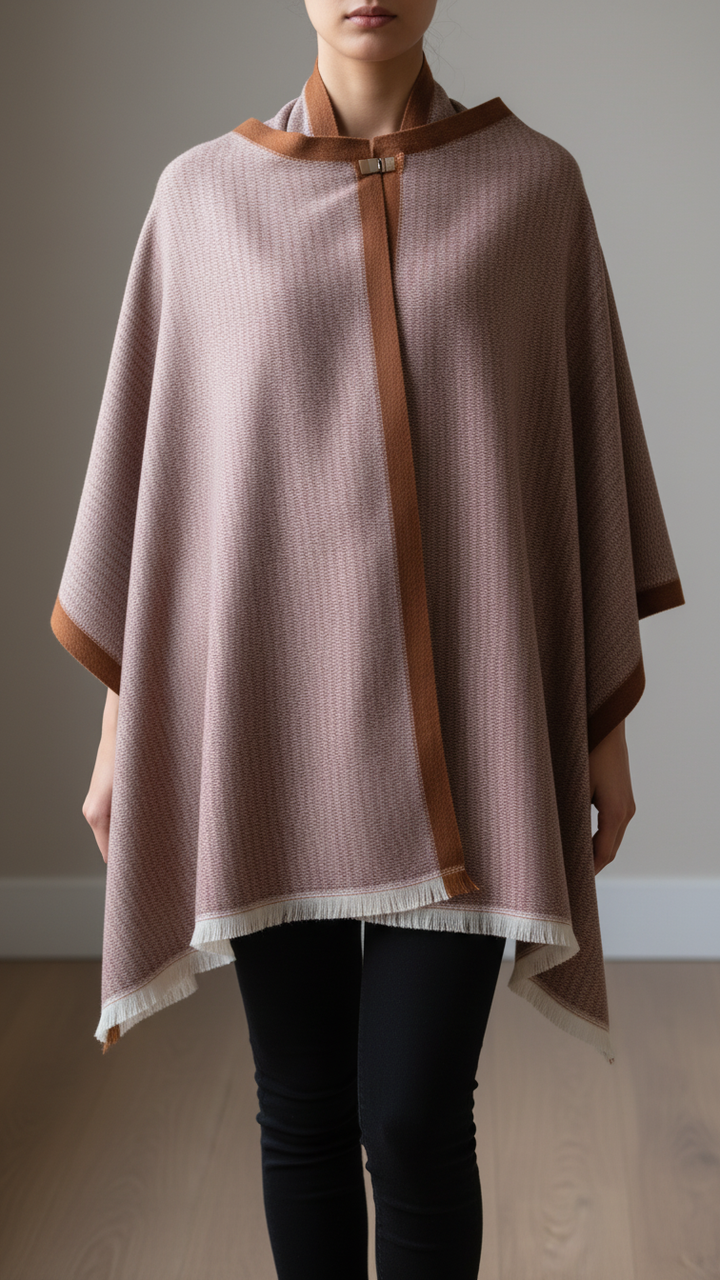 Brown Winter Cape Shawl PW5908