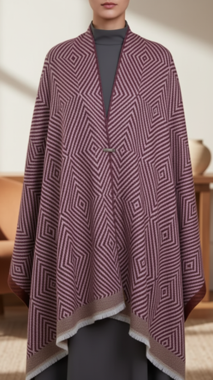 Maroon Winter Capeshawl PW5671