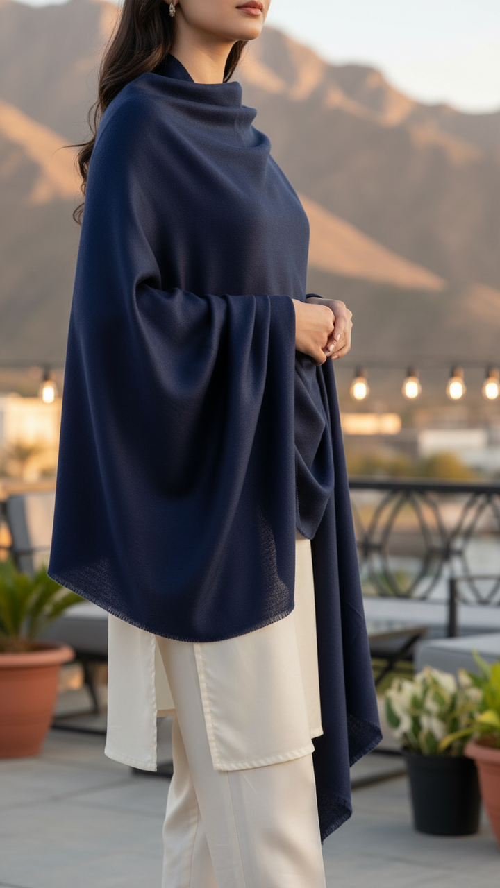 Navy Winter Shawl PW5882