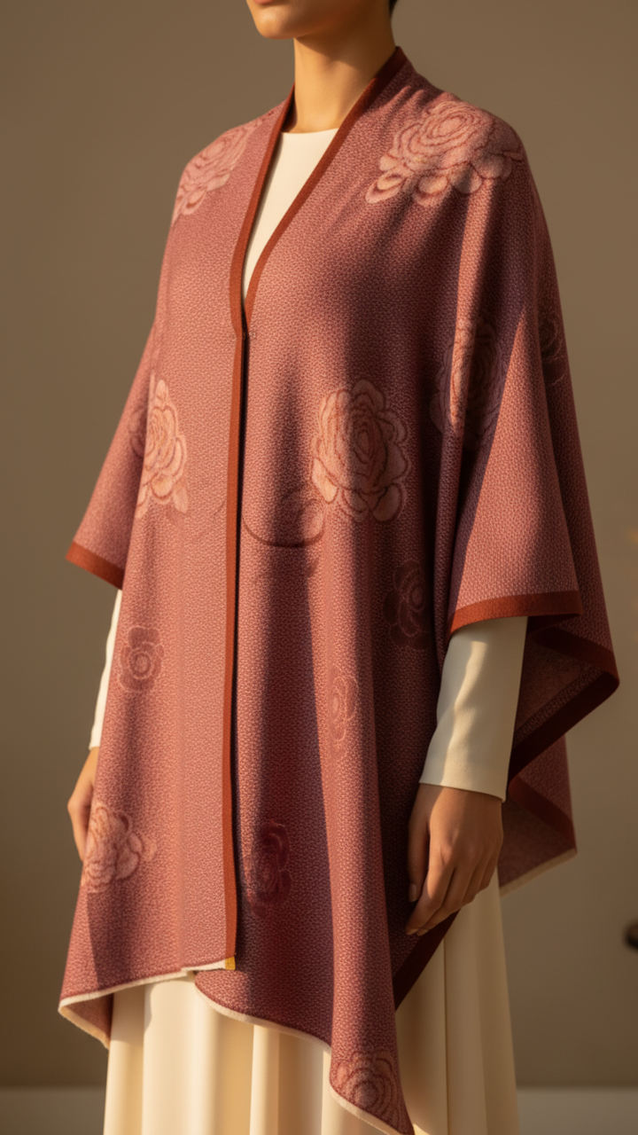 Maroon Winter Capeshawl PW5903