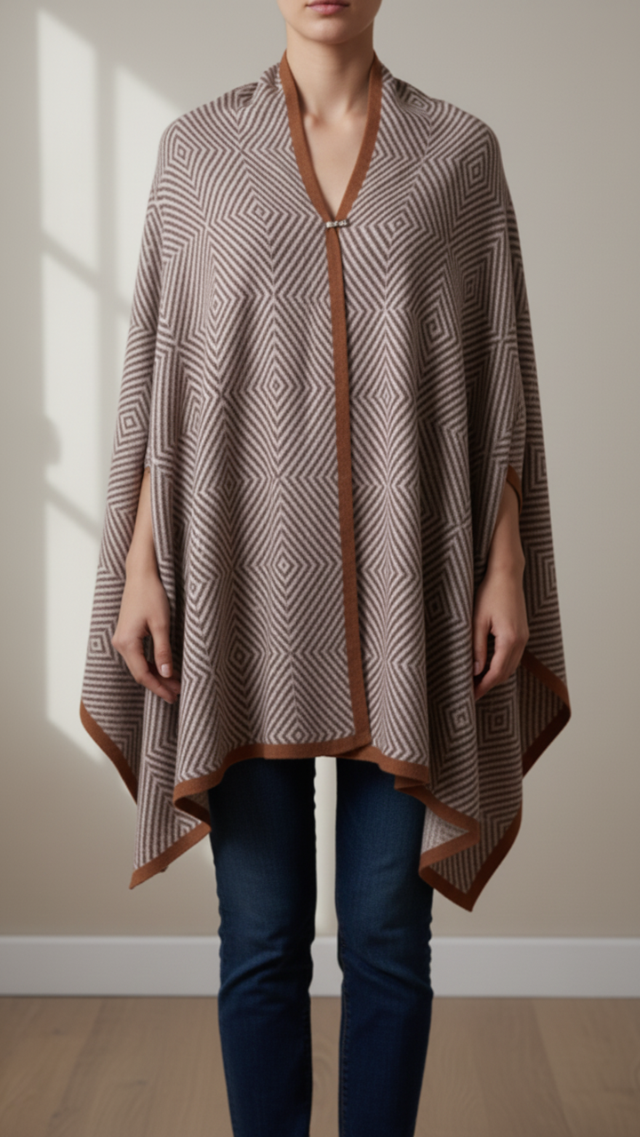 Brown Winter Cape Shawl PW5905