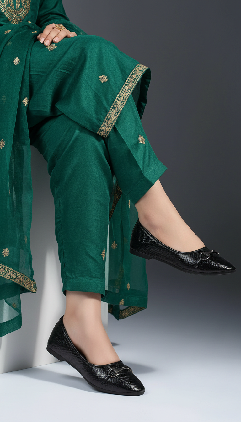 Black Casual Pumps For Women WN1386