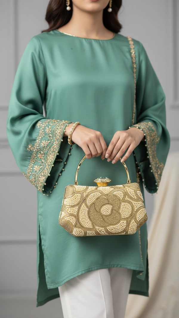 Golden Bridal Clutch p24252