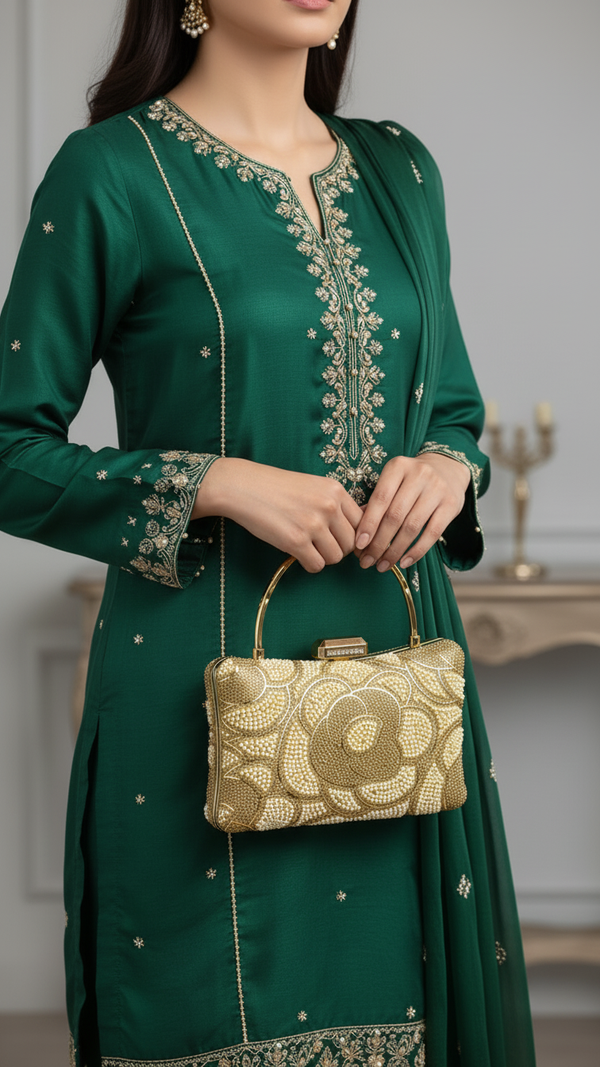 Golden Bridal Clutch p24254