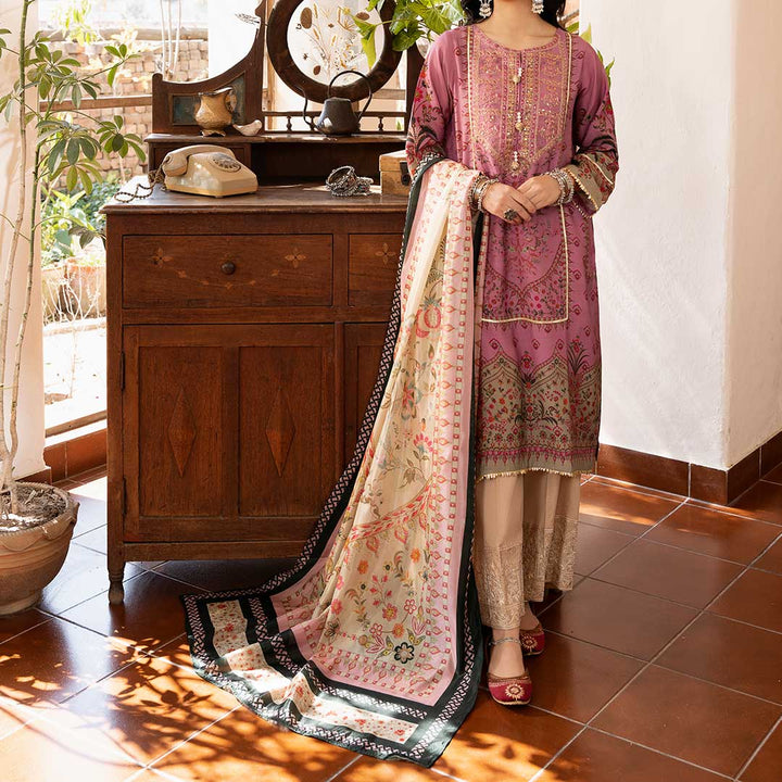 2PC- Embroidered Raw Silk Suit PW3062