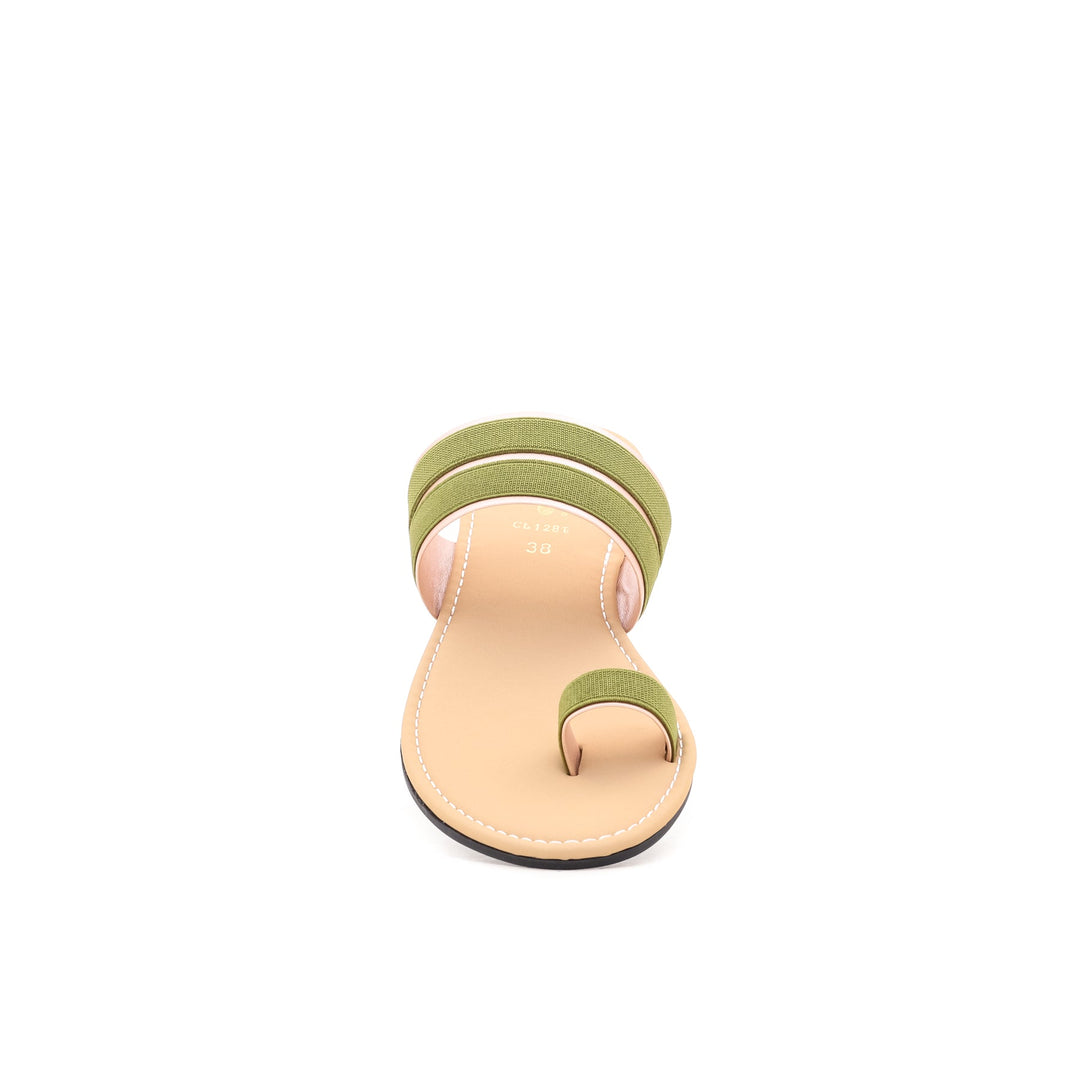 Green Casual Chappal CL1281