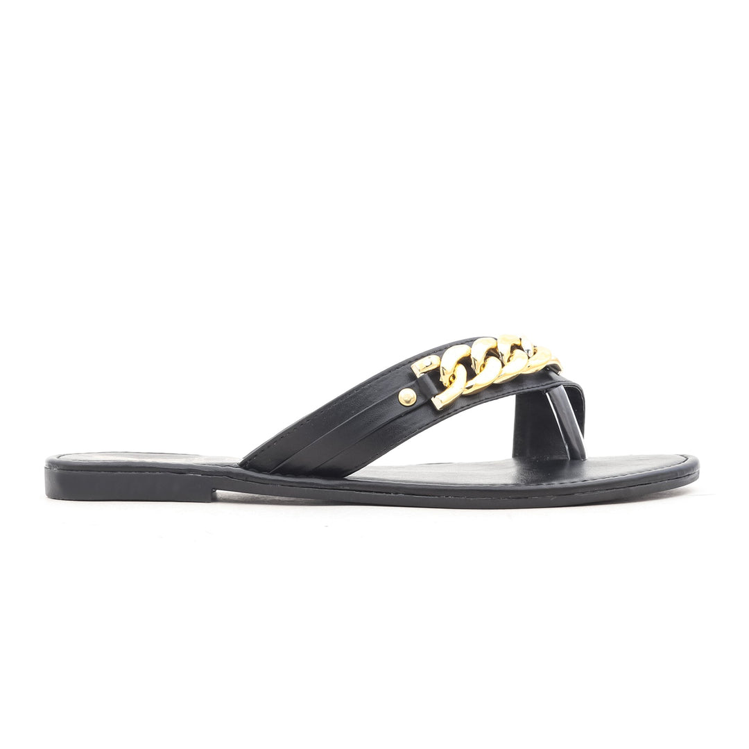Black Casual Chappal CL1413