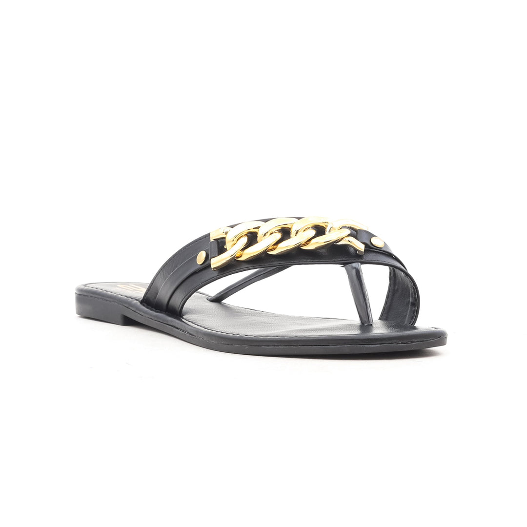 Black Casual Chappal CL1413