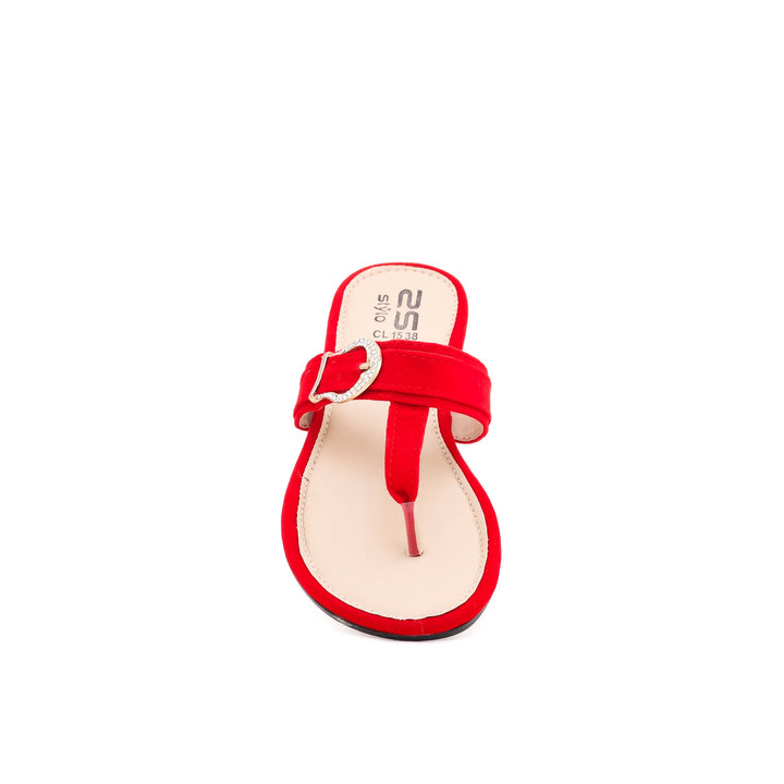 Red Casual Chappal CL1538