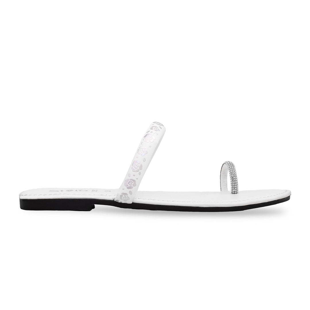 White Casual Chappal CL1651