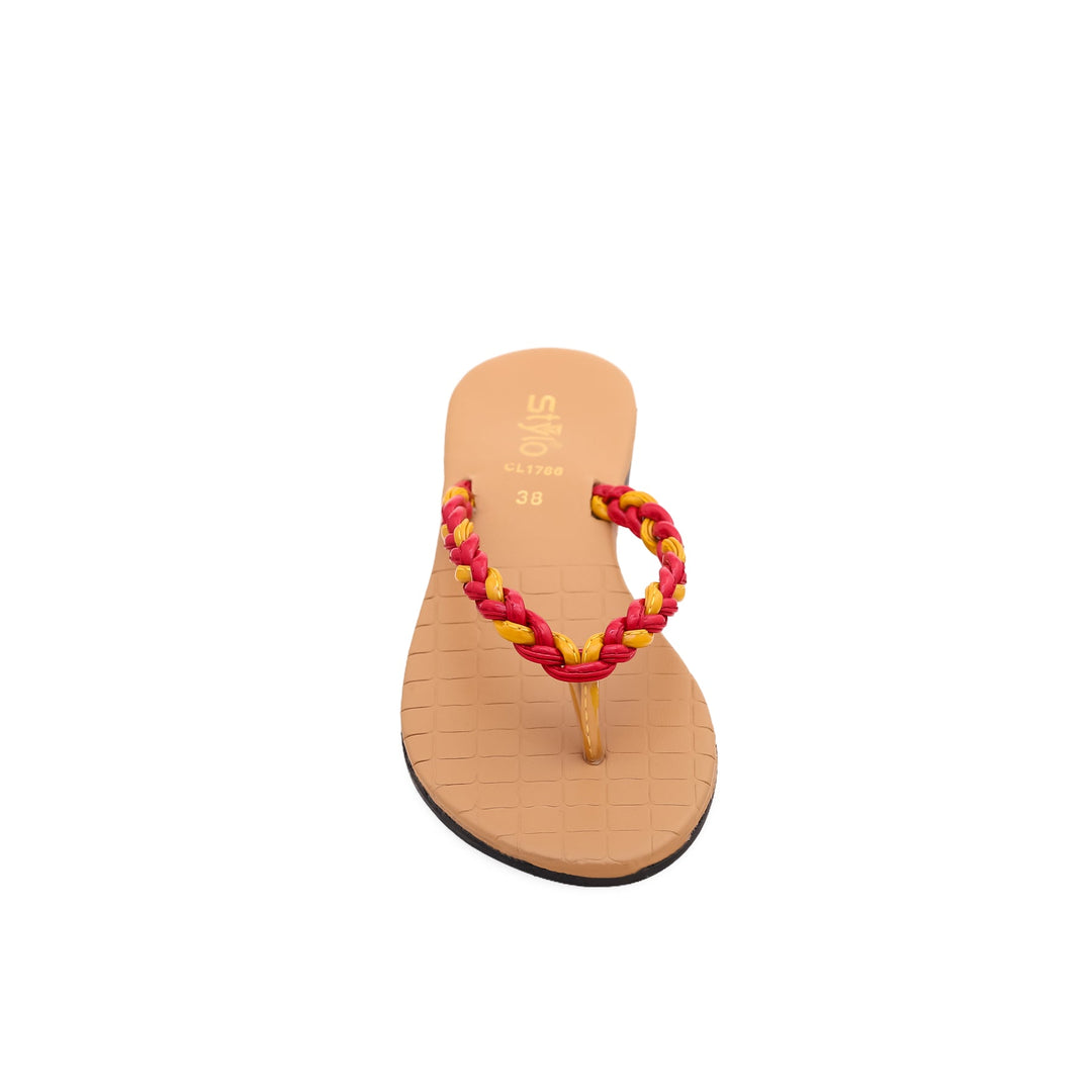 Red Casual Chappal CL1786