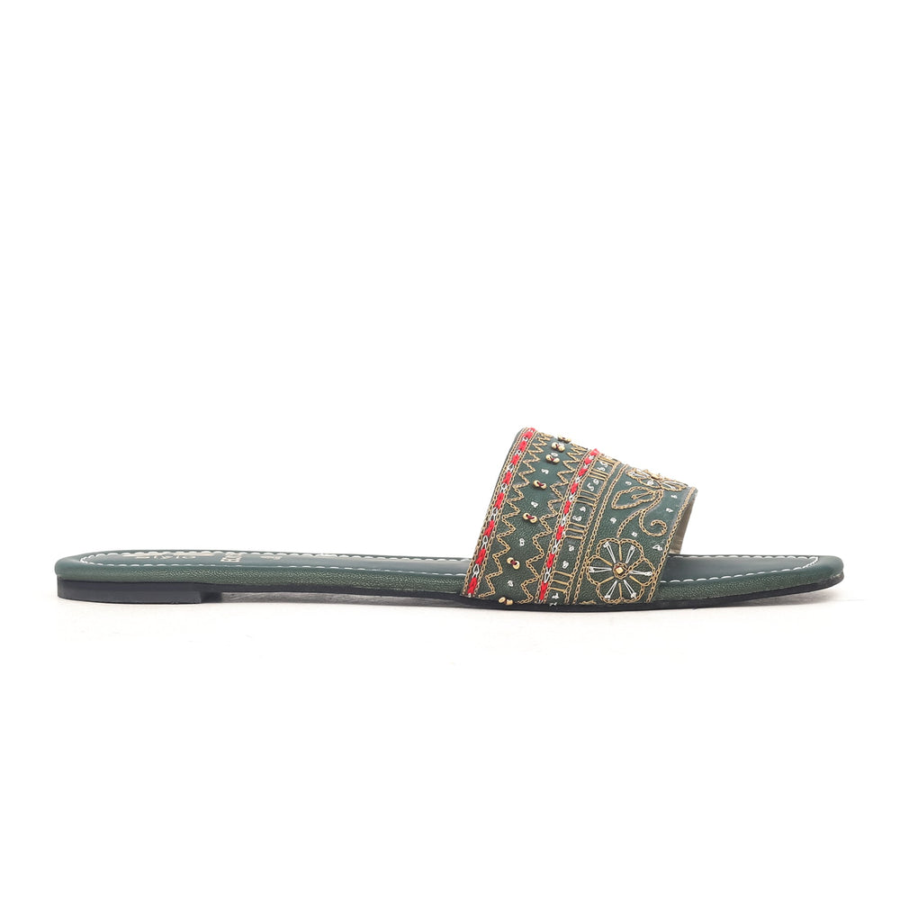 Green Ethnic Chappal EC0159