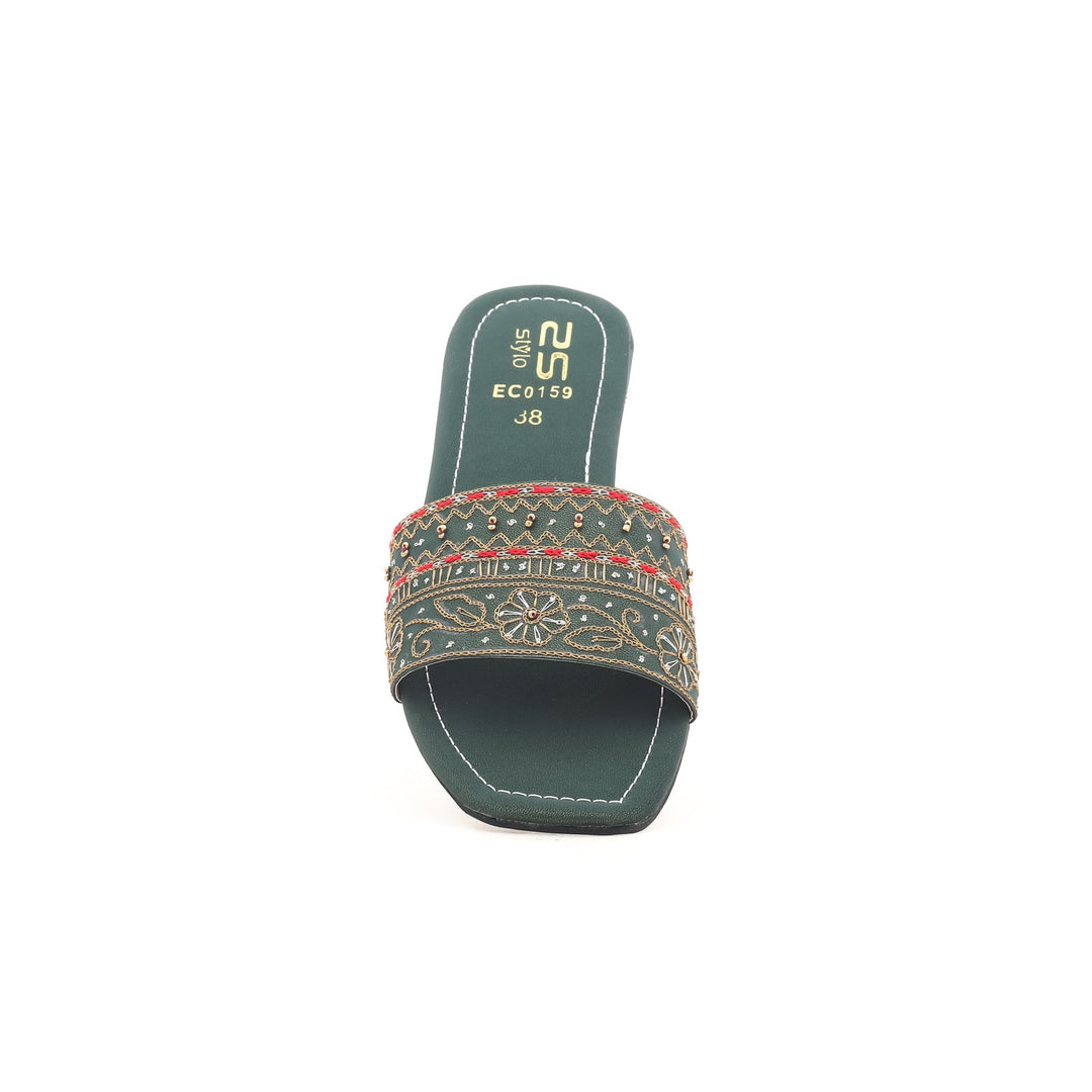 Green Ethnic Chappal EC0159