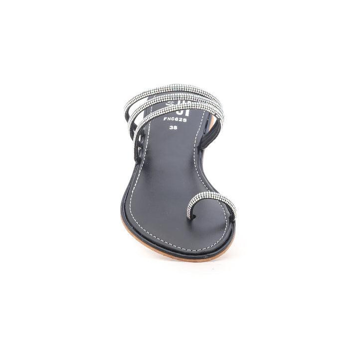 Black Fancy Chappal FN0625